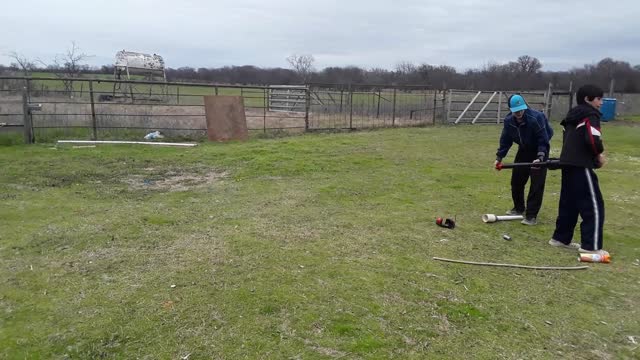 Hard Boiled Egg launch with potato cannon.