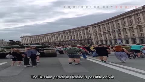 A Russian parade in Ukraine is possible only in this format