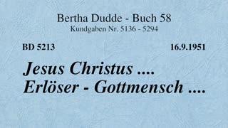 BD 5213 - JESUS CHRISTUS .... ERLÖSER - GOTTMENSCH ....