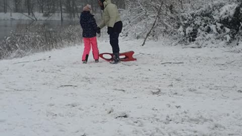 My doggies loving the snow