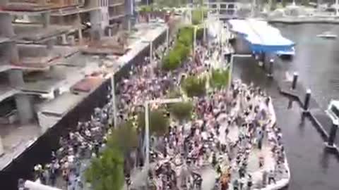 Australia protesting against mandatory vaccines.