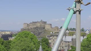 Edinburgh construction site across from Edinburgh castle.