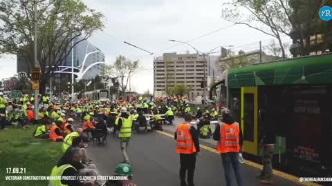 Australian construction workers PROTEST