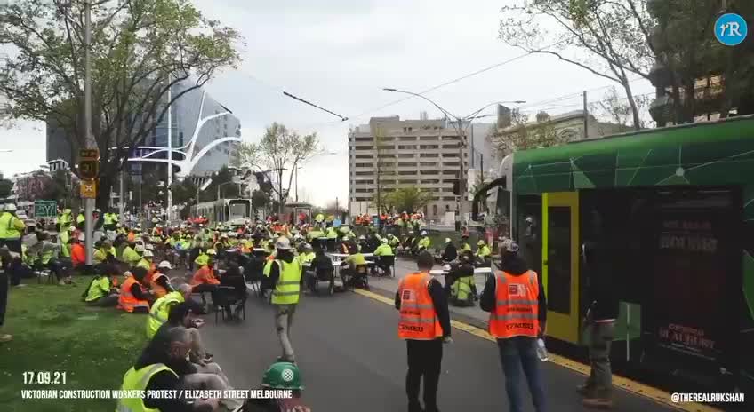 Australian construction workers PROTEST