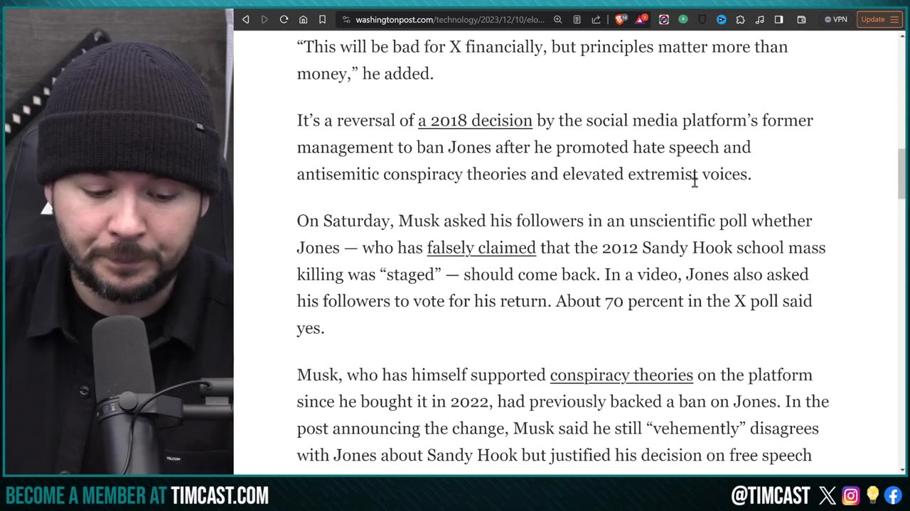 ALEX JONES RETURNS, Elon Musk RESTORES Jones, Vivek Ramaswamy Accused Of URINATING LIVE With Elon