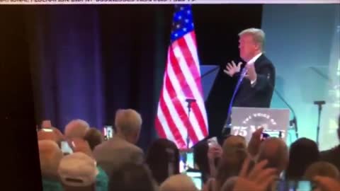 Donald Trump hugs USA flag!