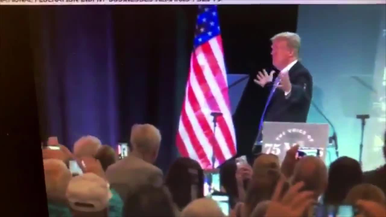 Donald Trump hugs USA flag!