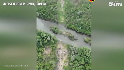 Ukraine destroys russian column trying to cross siversky dones river