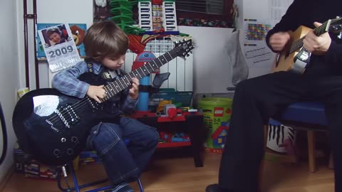 4-year-old guitarist is already way cooler than you