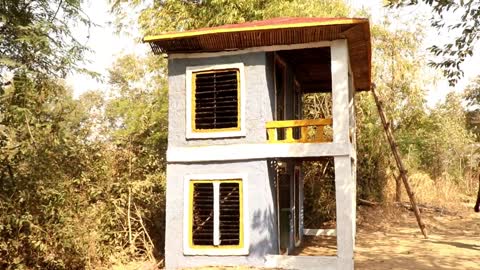 How to build the most primitive two- storey mud villa secret house