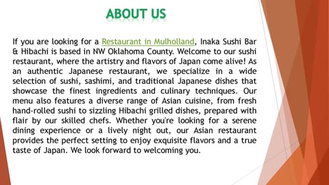 If you are looking for a Restaurant in Mulholland