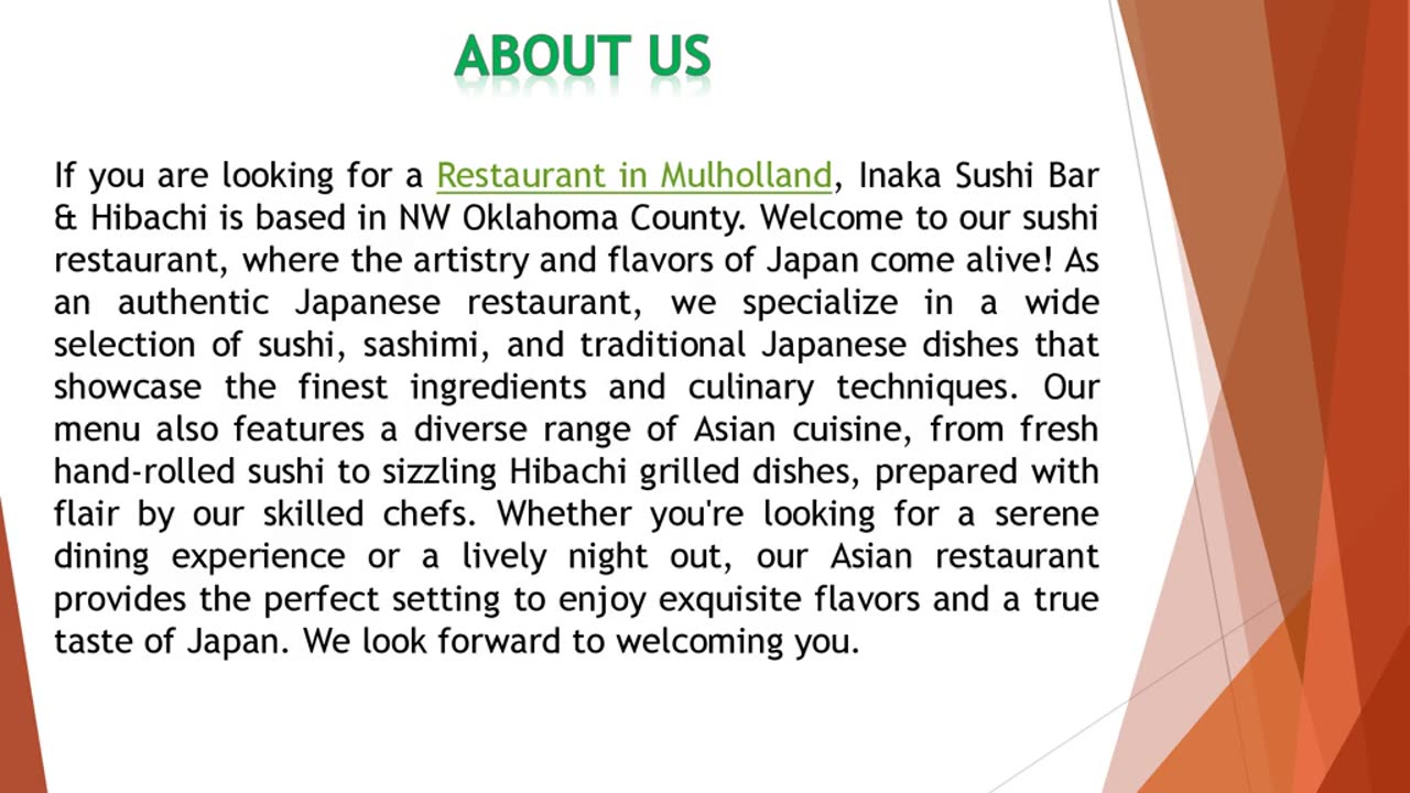 If you are looking for a Restaurant in Mulholland