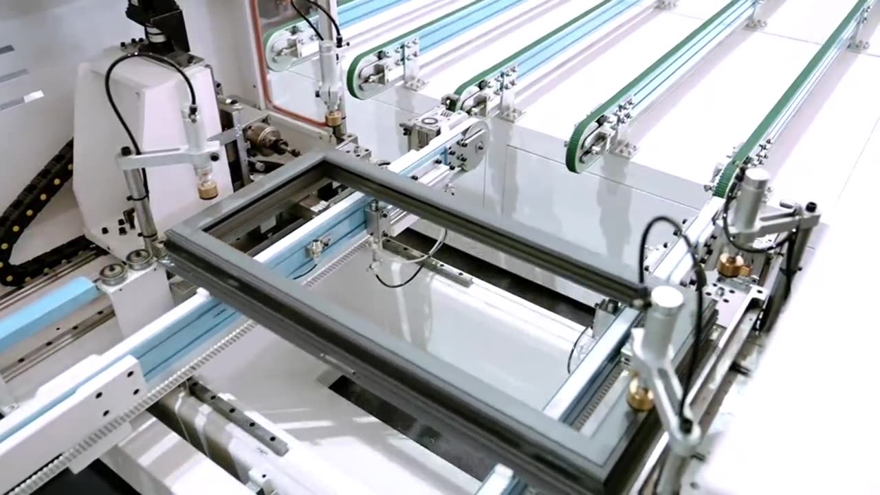 Aluminum corner combining production line #aluminum #window #machine