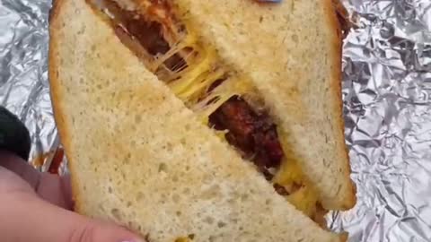 The cheese in the sandwich is really good