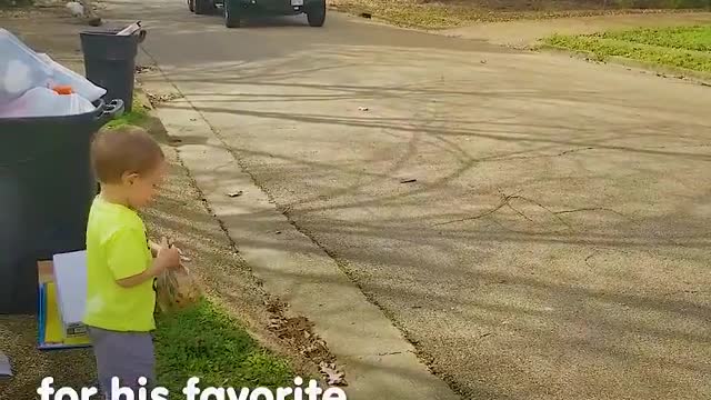 Kid Gives Homemade Cookies To His Favorite Garbagemen