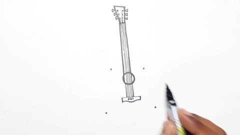 How to draw guitar step by step