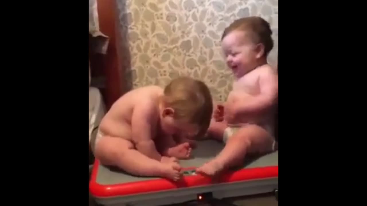 Babies doing fun