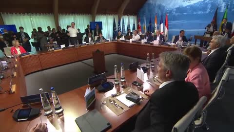 Visuals from Plenary Session at G7 Summit in Germany