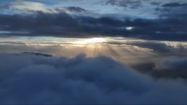 sunset scenery on cloudy day