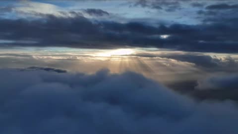 sunset scenery on cloudy day