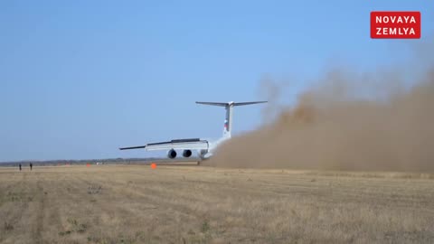 Russian Il-76-MD-90A landed in dirt airstrip in Dubai