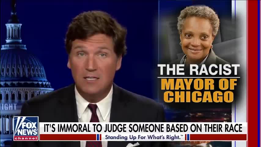 Tucker: reacts to Chicago Mayor Lori Lightfoot prioritizing Black and Brown journalists