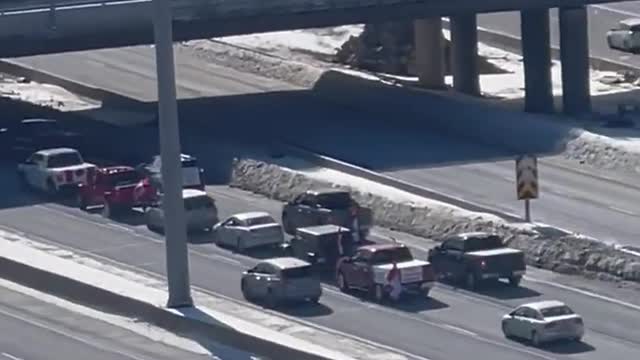 Trucker Convoy heading downtown Toronto Saturday Feb 5th