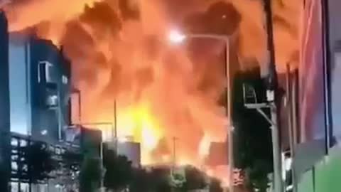 Bangkok explosion and fire