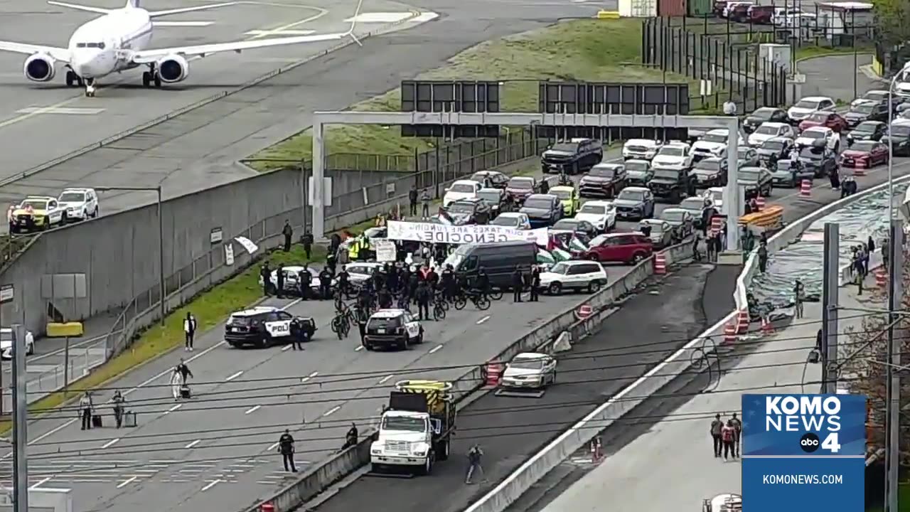 46 protesters charged for shutting down road to Sea-Tac airport