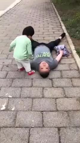 What happened when the father pretends to faint