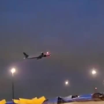 Terrifying moment flight tail catches fire moments after departure
