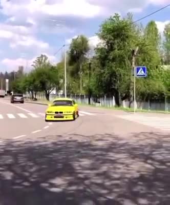 Watch now car drift in the road very skillful driver