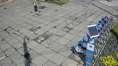 The moment of the missile strike on Vinnytsia was captured on surveillance cameras