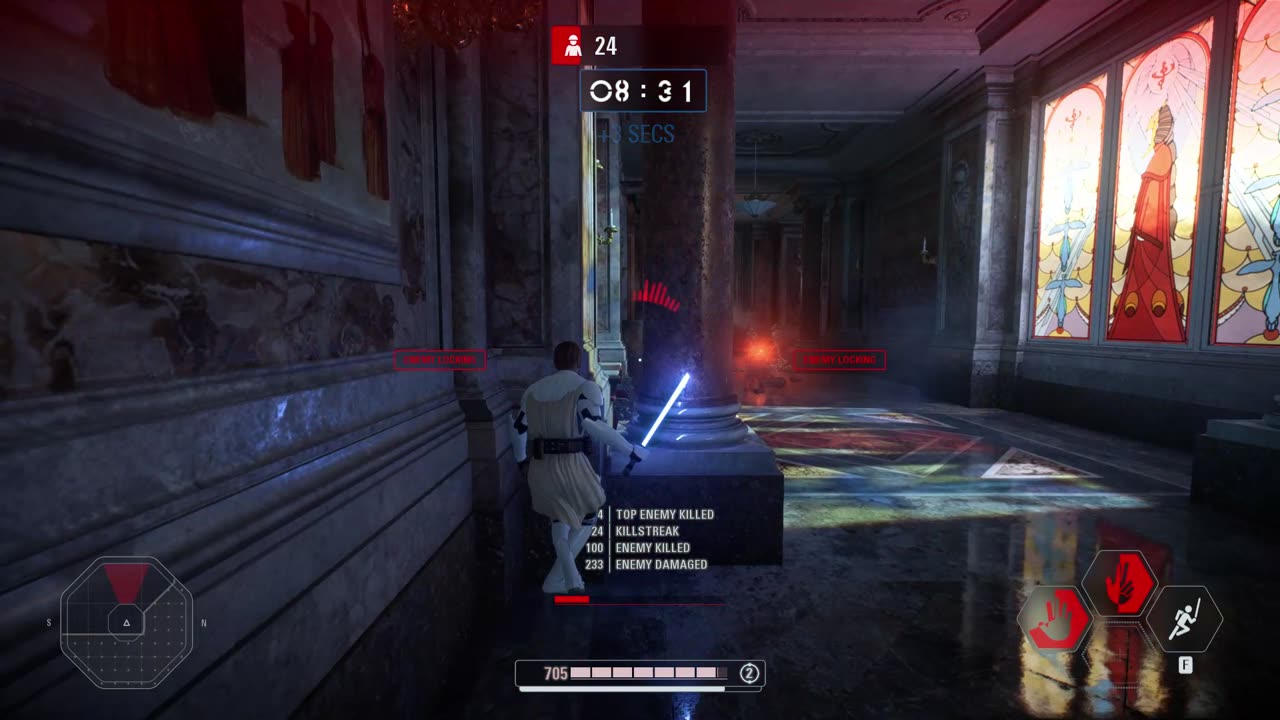 SWBF2 2017: Arcade Onslaught Obi Wan Kenobi Naboo Theed - Throne Room Gameplay