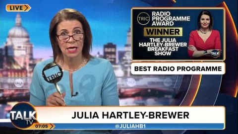 Julia thanks her audience after winning the Best Radio Programme