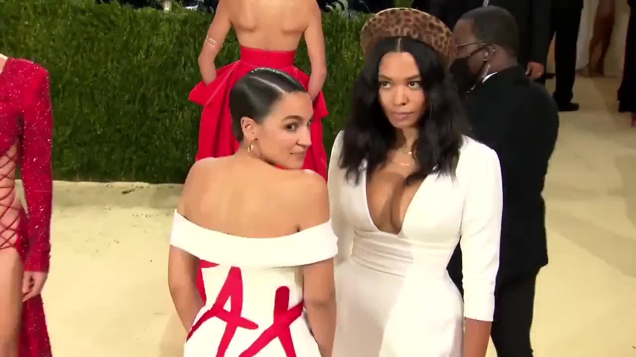 AOC Wears Dress with ‘Tax the Rich’ Statement in Met Gala