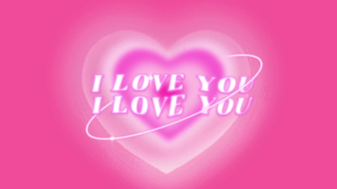 (No Sound) Pink I Love You Digital Art TV/PC Screensaver Background