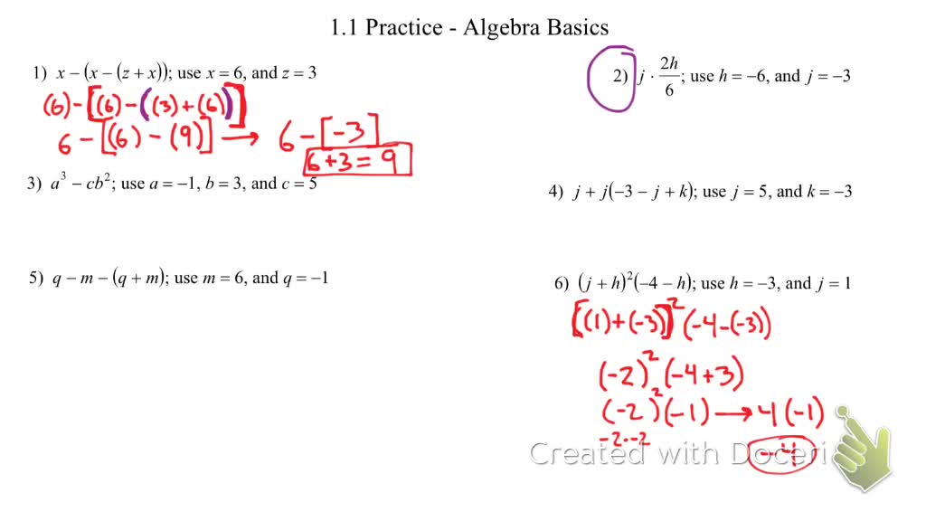 Algebra Basic Skills