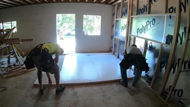 Building basement walls for sheet rock and outlets.