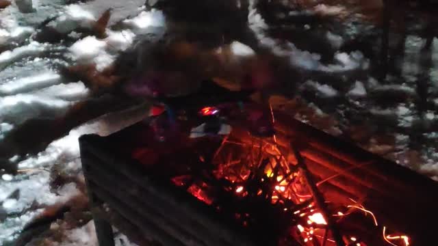 fires coals with a drone