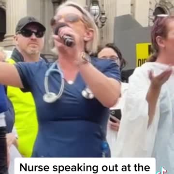 Nurse Talking At Melbourne Protest