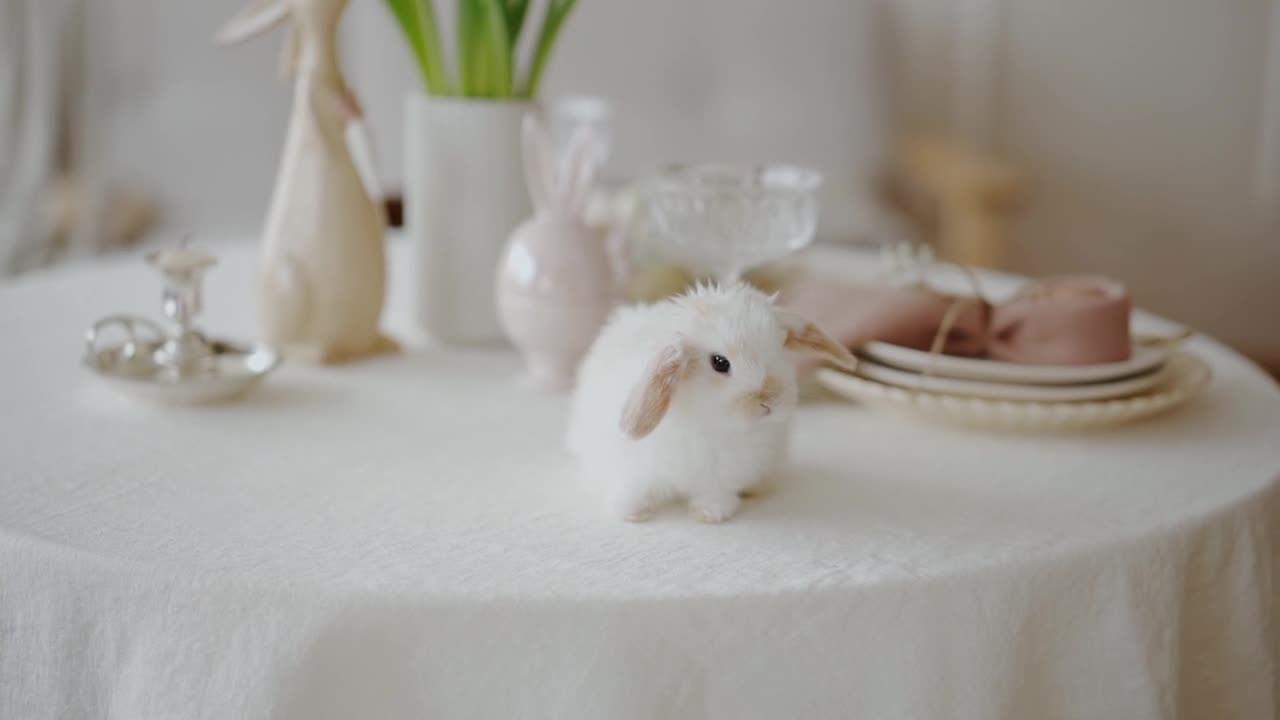 Cute white rabbit