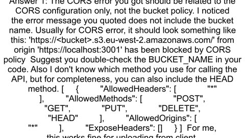 AWS S3 Bucket CORS configuration policy block despite all access