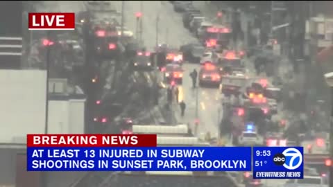 16 + May be shot or hurt in Brooklyn by gunman wearing gas m