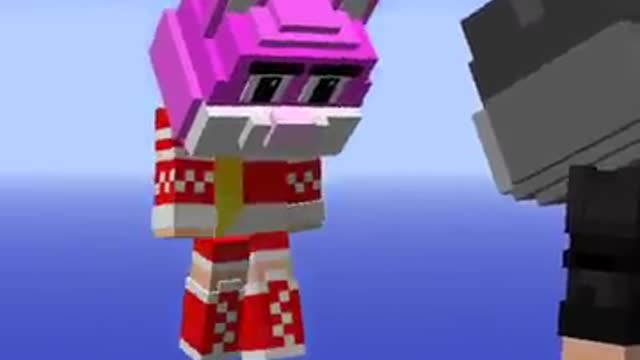 Minecraft, BUT THE BUNNY GIRL AND I ARE ON THE SAME BLOCK! #shorts