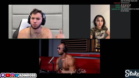 Adin Ross extremely SUS on livestream with Andrew Tate