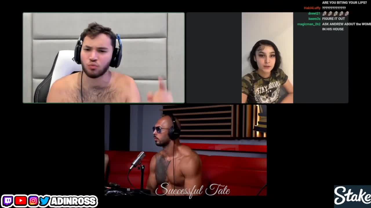 Adin Ross extremely SUS on livestream with Andrew Tate