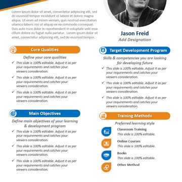 One Page Learning and Development Plan PowerPoint Template