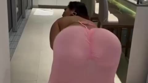 Twerking in the kitchen with my big butt.