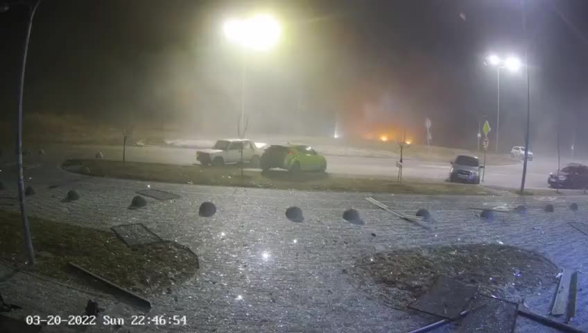 security camera of the Retroville shopping mall in Kyiv allegedly shows the recent attack